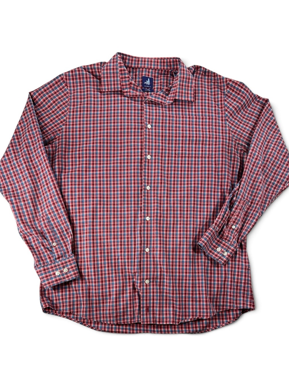 johnnie-O Men’s XXL Red and Blue Plaid Button-Down Shirt